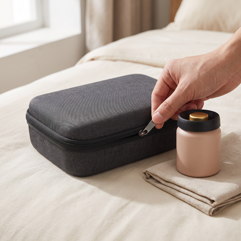 Closing the espresso maker travel case